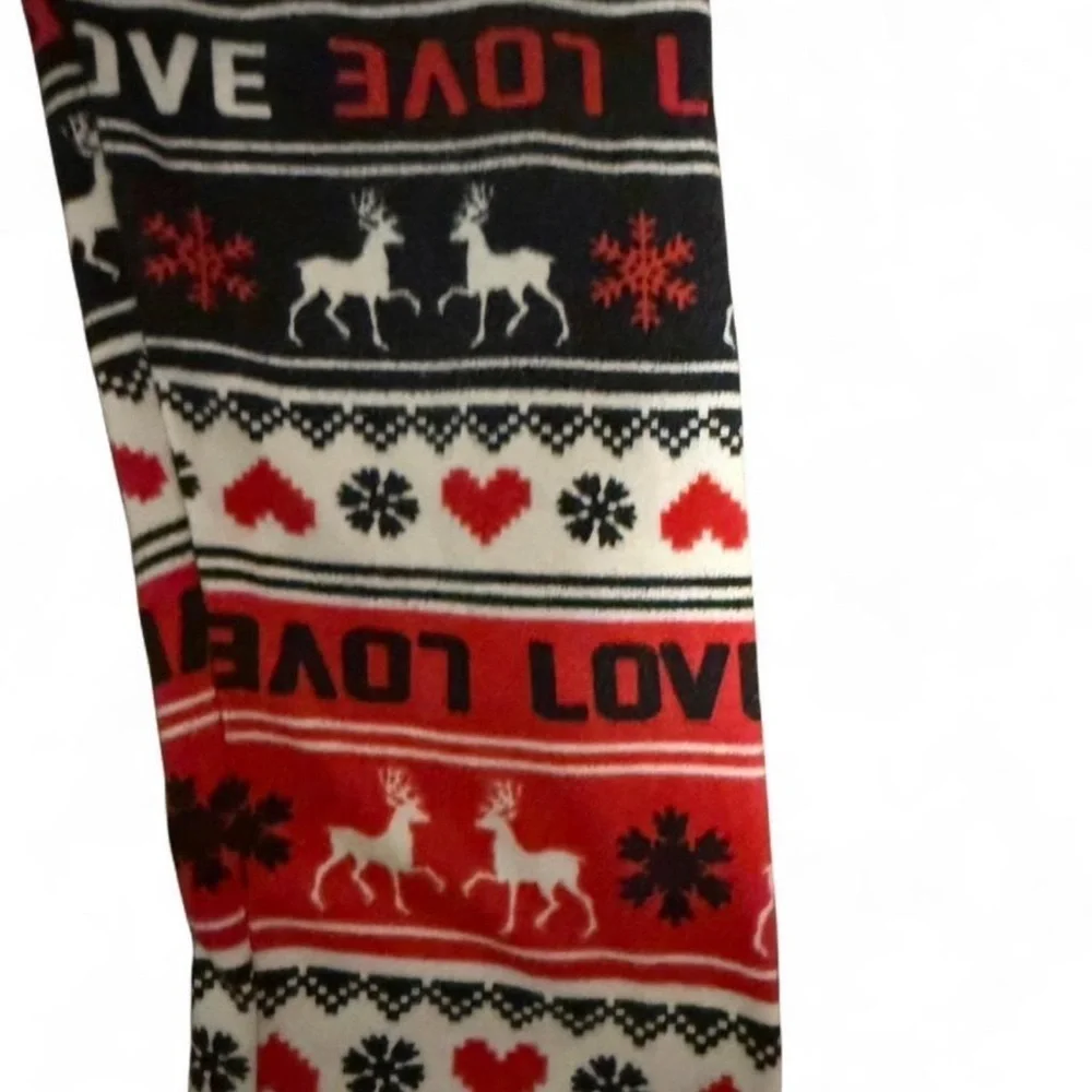 Kids Festive Love Pajama Pants - Red and Black